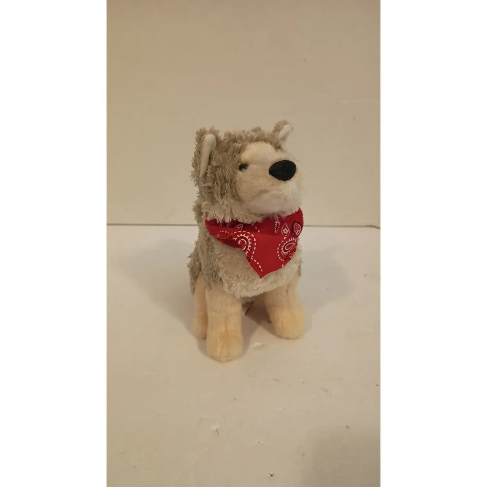 Douglas Cuddle Toys Husky Plush Stuffed Animal Dog with Red Bandana Grey Cream
